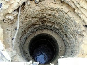 A top view of deep well without water